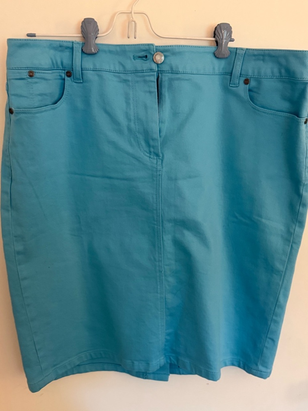 Talbots Bright Turquoise Denim Skirt